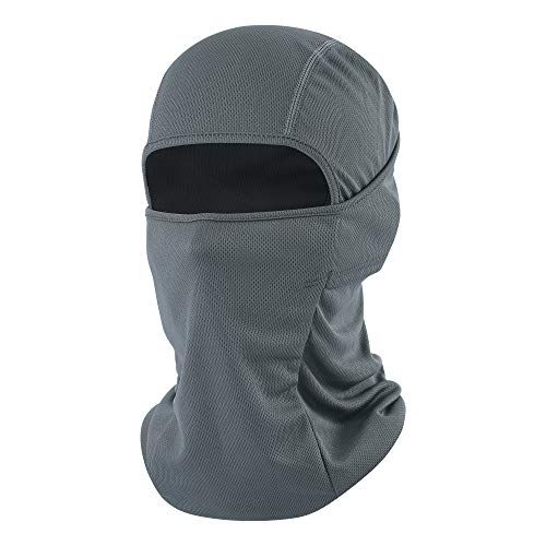 Balaclava Face Mask Adjustable Windproof UV Protection Hood - color: Grey
