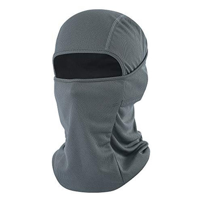 Balaclava Face Mask Adjustable Windproof UV Protection Hood - color: Grey