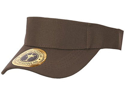 TOP HEADWEAR Solid Adjustable Blank Visor - color: Brown