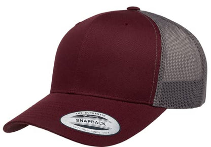 L2K Classics Plain Trucker Mesh Cap Baseball Cap - Mens Hats Trucker Hats for Men - color: Maroon/Grey