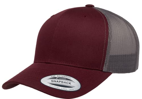 L2K Classics Plain Trucker Mesh Cap Baseball Cap - Mens Hats Trucker Hats for Men - color: Maroon/Grey