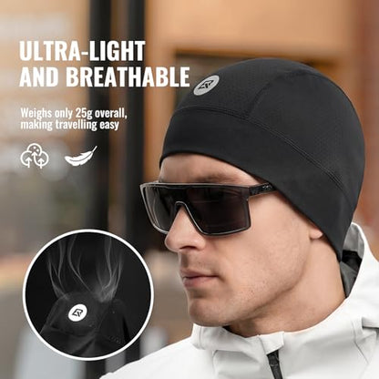 ROCKBROS Cooling Skull Cap Helmet Liner Sweat Wicking 2-Pack Black - color: Black 2 Packs