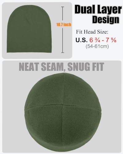 ROYBENS Thin 100% Cotton Beanie for Men Women Lightweight Slouchy Chemo Hat - color: 1pcs-army Green