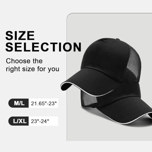 24Pack Baseball Cap Blank Trucker Hats Bulk Wholesale Hats Adjustable Plain for Men Women - color: Black-mesh