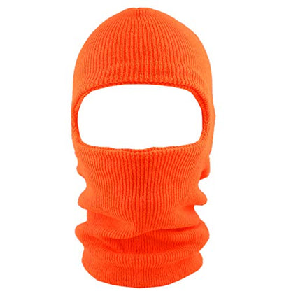 The Hat Depot Unisex Thick and Long Face Ski Mask [Made in USA] - color: Orange