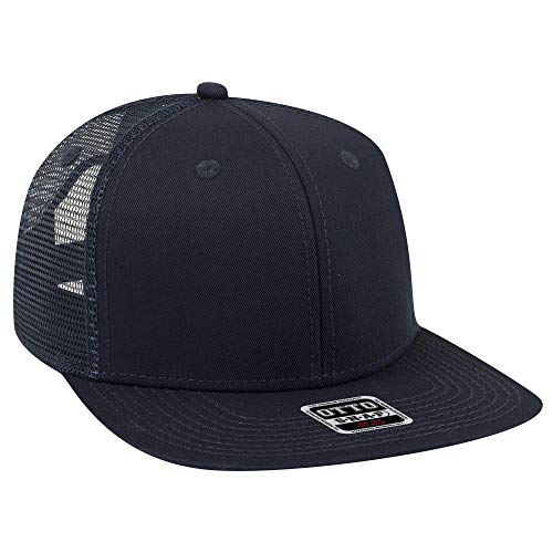 OTTO SNAP Hawaiian Pattern Square Flat Visor 6 Panel Pro Style Snapback Hat - color: Navy