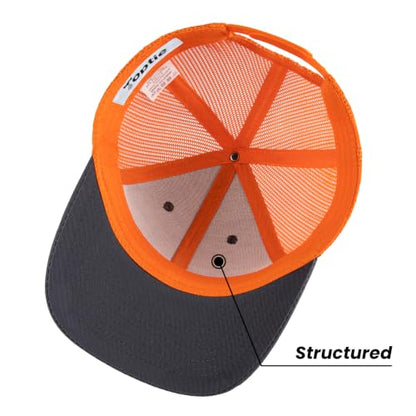 TOPTIE 6-Panel Baseball Cap, Adjustable Snapback Trucker Hat with Mesh - color: Black/Charcoal
