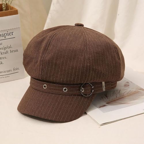 Newsboy Caps for Women Classic Beret Hats Autumn Winter Cap - color: C-coffee