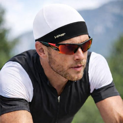Halo Headband Skull Cap - The Ultimate Sweat Diverting, Absorbent, Lightweight, High Performance Skull Cap - color: white