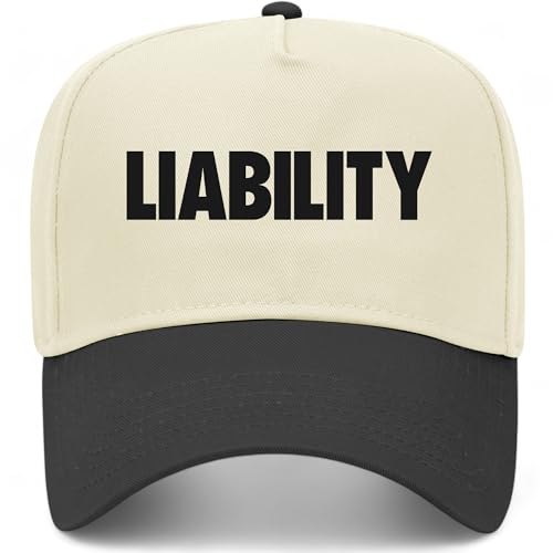 Liability Vintage Trucker Hat | Premium Snapback Baseball Hat for Men & Women - color: Black/Natural