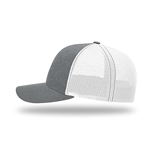 Richardson 110 Trucker R-Flex Baseball Cap| Fitted Mesh Back Hat - color: Heather/White, size: Large-X-Large