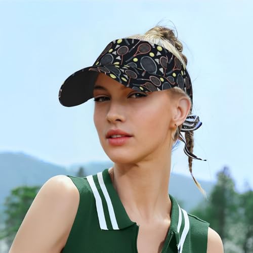 Funny Adjustable Sport Sun Visor Hat for Women Men - color: Badminton Tennis