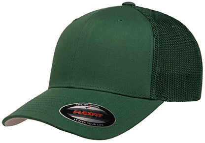 Mrlahat 6511 Flexfit Trucker Mesh One Size Fitted Cap 6 Panels with Black Bandana - color: Evergreen