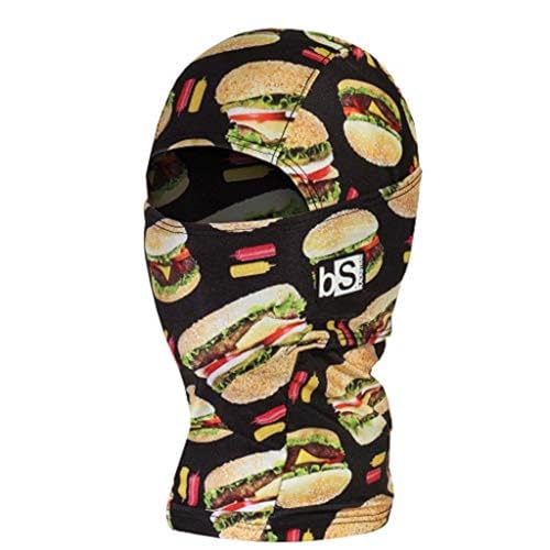 BLACKSTRAP Kids' Hood ExoHinge Balaclava Ski Mask, Helmet Compatible, Keeps Kids Comfortable and Warm - color: Good Burger, size: One Size