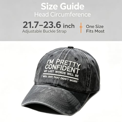 Old & Don't Care Hat, Vintage Distressed Old & Don’t Care Cap, Adjustable Funny Baseball Cap - color: Confident Gray