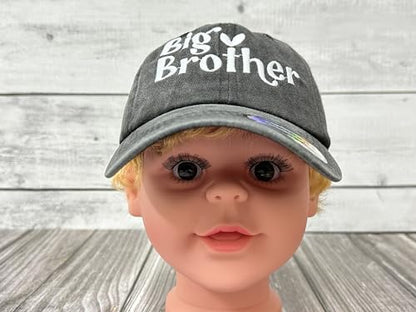 Embroidered Baseball Hats for Girls Boys - color: Big Brother (Washed Black)