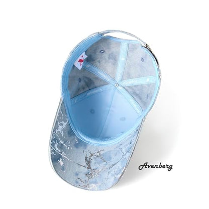 Sandwich Brim High Crown Baseball Cap – Logo-Free – Deep Fit Structured Hat for Men & Women – Minimalist Design - color: Light Blue Denim / Silver Splash
