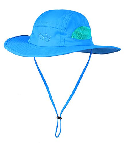 Sun Hat for Men&Women,Breathable Wide Brim Beach Cap with Adjustable Drawstring,Perfect for Hiking,Fishing,Boating - color: Style1-blue