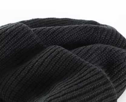 Connectyle Short Fisherman Beanie for Men Women Warm Winter Hats Knit Cuffed Beanies Skull Cap Acrylic Watch Hat - color: Black