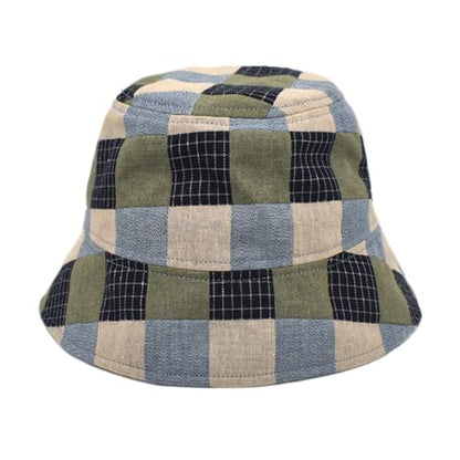 Colored Grid Fashion Trendy Bucket hat, Packable Outdoor Couple Casual Sun hat, Beach Cap