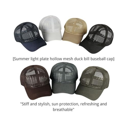 FASHIXD Mesh Baseball Cap for Men Women Summer Breathable Trucker Hats Adjustable Outdoor Sports Running Hats - color: Dark Blue