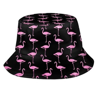 Funny Pattern Bucket Hat, Unisex Summer Sun Hat Packable Beach Travel Fisherman Cap for Women Men - color: Pink Flamingos