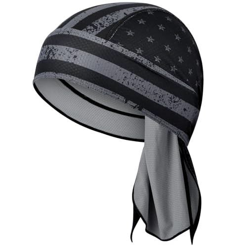 YANIKY Bandanas Skull Caps for Men, Women Skull Cap Helmet Liner Dew Rags - color: Vintage Flag Print