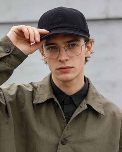 CLAPE Short Brim Hats for Men, Low Profile Soft Cotton Unstructured Dad Hat - color: Dy06-black
