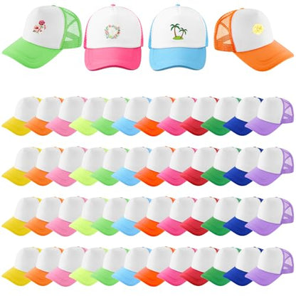 Hercicy 40 Pack Blank Trucker Hat Bulk - color: Bright Colors