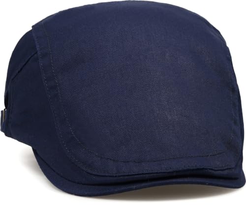 Initlove Mens Newsboy Cap Cotton Ivy Hat Beret Hats for Driving - color: B Navy