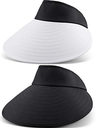 Syhood 2 Pieces Women Sun Visor Wide Brim Adjustable Golf - color: Color Set 3