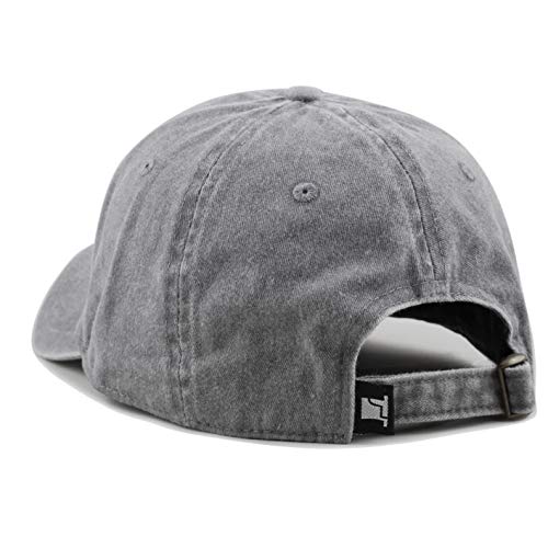 The Hat Depot 100% Cotton Pigment Dyed Low Profile Dad Hat Six Panel Cap - color: 1. Gray