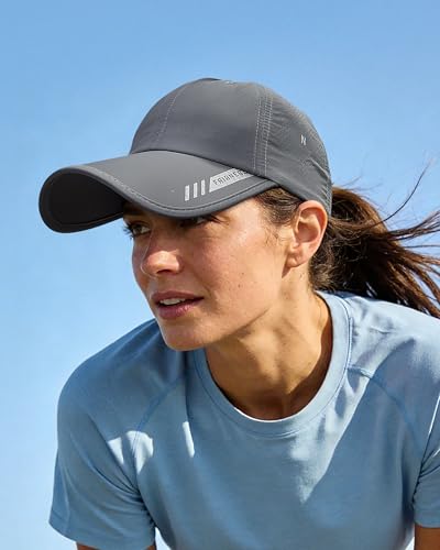 Croogo Quick Dry Running Hat Sun UPF 50+ Lightweight Baseball Cap for Men - color: Darkgray