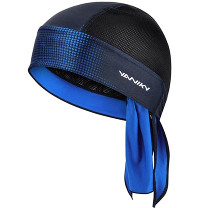YANIKY Bandanas Skull Caps for Men, Women Skull Cap Helmet Liner Dew Rags - color: Blue