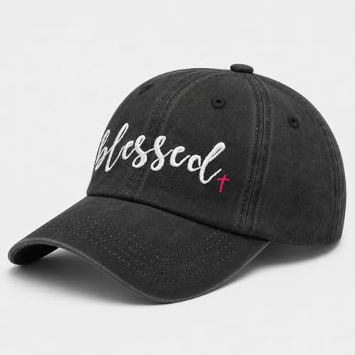 Man of God Husband Dad Embroidered Hat Camping Caps for Women - color: Blessed 23