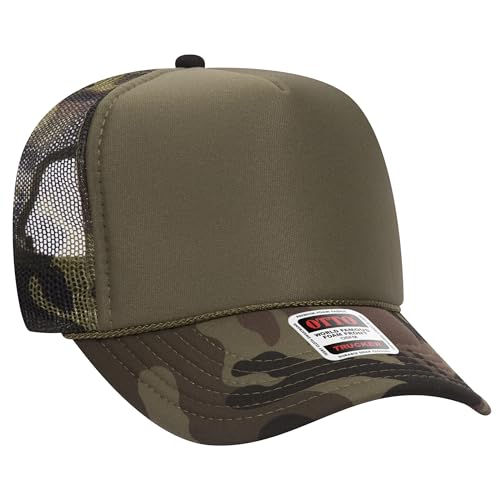 BROTHER TRUCKERS The World's Greatest Camouflage Patterned Trucker Hat Blanks - Wholesale Bulk Unisex Snapback Hats - color: Dark Green Camo Poly