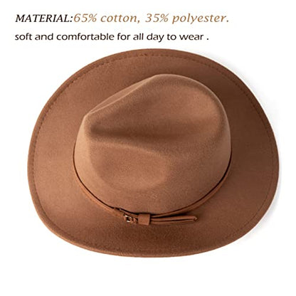 Western Cowboy Hat Wide Brim Outdoor Fedora Hat - color: Z-khaki