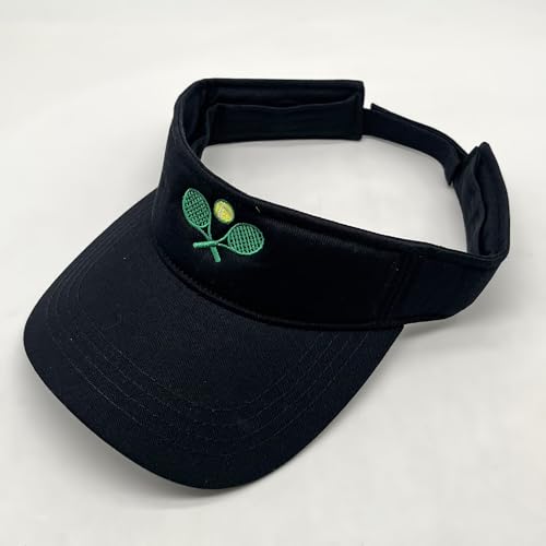 Embroidered Pickleball Visor Men Women,Gifts for Pickleball Lovers - color: Black, style: Tennis Sport