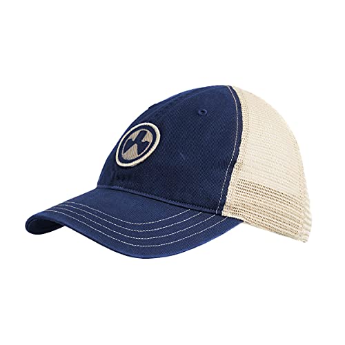 Magpul Trucker Hat Snap Back Baseball Cap, One Size Fits Most - color: Garment Washed Navy/Khaki