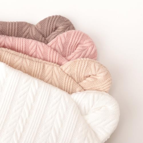 Newborn Baby Hat and Mittens Set Bear Ears Toddler Infant Beanie Caps Newborn Hospital Hat for Baby Boy Girl 0-3 Months - color: Wheat Patterned Bear Ear a