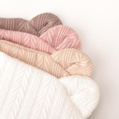 Newborn Baby Hat and Mittens Set Bear Ears Toddler Infant Beanie Caps Newborn Hospital Hat for Baby Boy Girl 0-3 Months - color: Wheat Patterned Bear Ear a