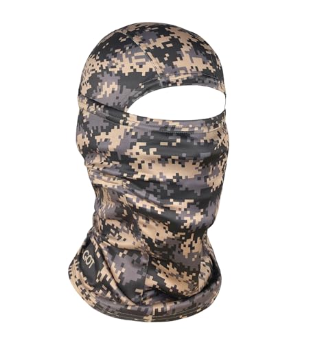 UPF 50+ Balaclava Ski Mask for Men Women - UV Face Mask Motorcycle Shiesty - color: Digital Mud Camo