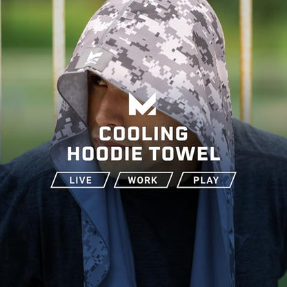 MISSION Cooling Hoodie Towel, Evaporative Cool Technology, Cools Instantly When Wet, UPF 50 Sun Protection, Contours Your Head to Stay in Place, Great for Sports, Fitness, Gym - color: Black