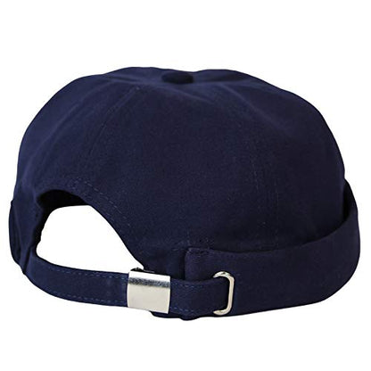 WITHMOONS Watch Cap Beanie Cotton Docker Brimless Harbour Hat VZ50060 - color: Navy, size: One Size