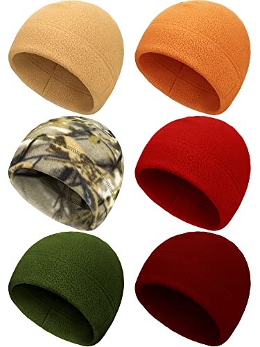 Geyoga 6 Pcs Fleece Beanie Fleece Skull Cap - color: Diversified Colors, size: One Size