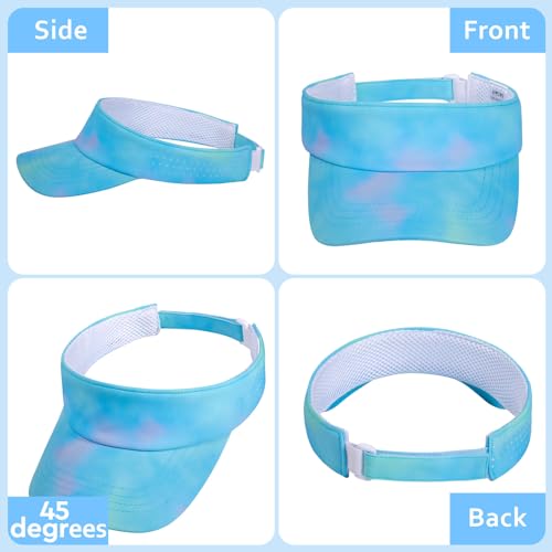 Kids Sun Visor Hats for Girls Boys Reflective Sports Hats Summer Beach Running Tennis Golf Caps Age 8-14 - color: No Reflective Strip-gradient Blue/Green