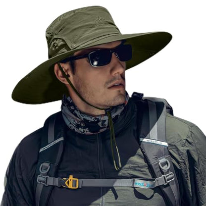 Cooltto L/XL/XXL Wide Brim Sun Hat UPF 50+ UV Protection Boonie Hat