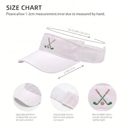 Embroidered Adjustable Sun Visor for Women Men Outdoor Golf Tennis - color: Golf/White