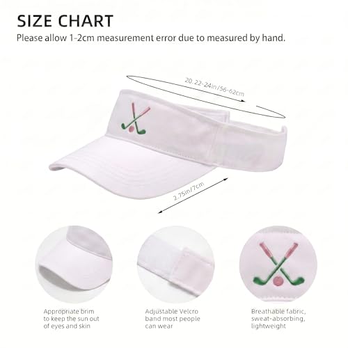 Embroidered Adjustable Sun Visor for Women Men Outdoor Golf Tennis - color: Golf/White