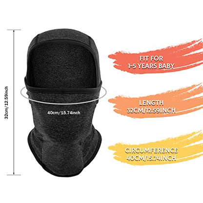 BAVST Toddler Boys Winter Balaclava Hat Windproof Kids Warm Ski Full Face Cover Baby Girls Cold Weather Snow Hat - color: Black Grey, size: 2-8 Years